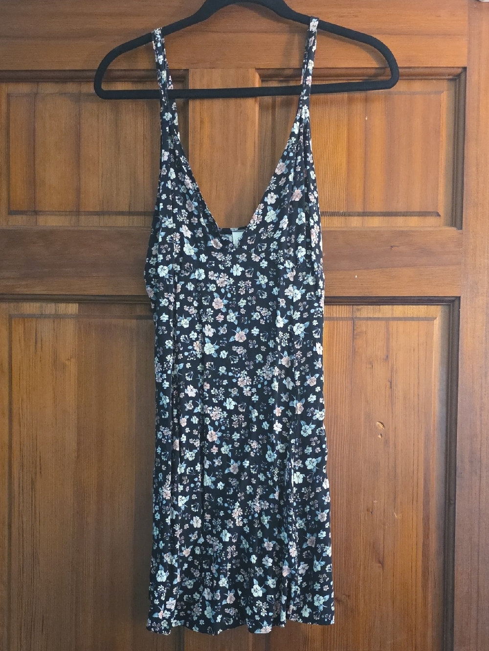 Mahina Black Floral Slip Dress 🌷